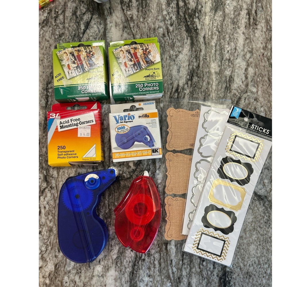 Scrapbooking Supply Lot Pioneer‎ Photo Corners Vario Adhesive Tabs mambiSTICKS